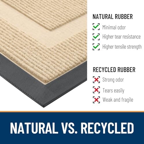 OLANLY Front Door Mat Outside 59x34, All-Season Heavy-Duty Rubber Doormat