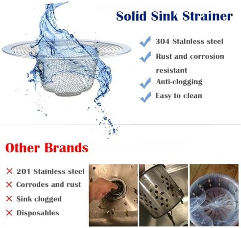 12 pcs Heavy Duty Stainless Steel Slop Basket Filter Trap, 2.75" Top / 1" Mesh Metal Sink Strainer,Perfect for Kitchen Sink/Bathroom Bathtub RV Wash Basin Floor Drain Balcony Drain Hole