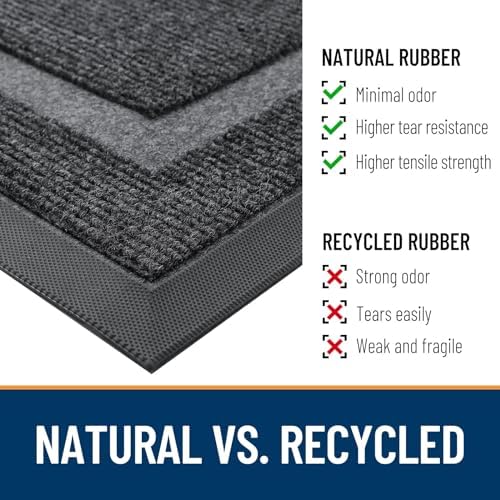 OLANLY Front Door Mat Outside 59x34, All-Season Heavy-Duty Rubber Doormat