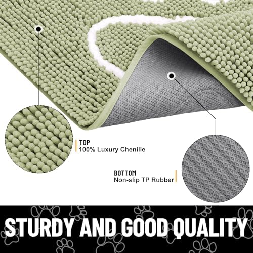 Smiry Dog Door Mat for Muddy Paws, Absorbent Non Slip Dirt Trapper, 59x35