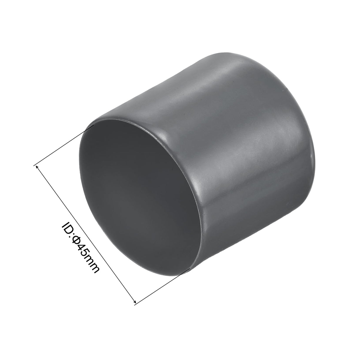 20pcs Rubber End Caps 45mm ID Vinyl Round Tube Bolt Cap Cover Thread Protectors Dark Grey