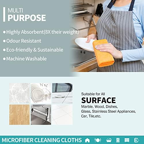 Microfiber Cleaning Cloth - 60 Pack Shop Towels, 12" x 12" Cleaning Rags Lint Free, Reusable Microfiber Towels for Cars Kitchen Automotive House Office
