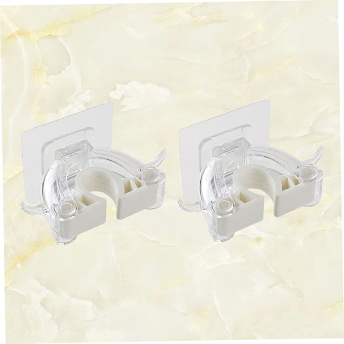IMIKEYA 2pcs Mop Holder Wall Mount Broom Hanger Clip Seamless Mop Hook Home Kitchen Bathroom Organizer Plastic Material Easy Install