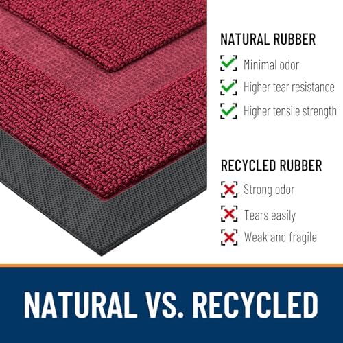 OLANLY Half Circle Front Door Mat Outside 59x34 All-Season Rubber Doormat
