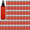 90 PCS Amber Plastic Spray Bottles 4 oz - 120ml Plastic Travel Sprayer Set Brown PET Bottles with Black Nozzles for Liquids, Perfumes, Cosmetics, and More