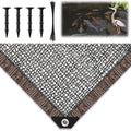 Koi Pond Netting Kit 7 x 10ft, Heavy-Duty Pe, Bird Deer Fence Netting, Durable Net Cover for Leaves, Protect Fish from Blue Heron Bird, Cats & Predators, Stakes & Ties Included