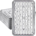 50 Pack Aluminum Grill Pans 9x13 Inch, Broiler Pans for Oven, Disposable Aluminum Grill Liners with Holes with Ribbed Bottom Surface for BBQ Foil Drip Roast Trays