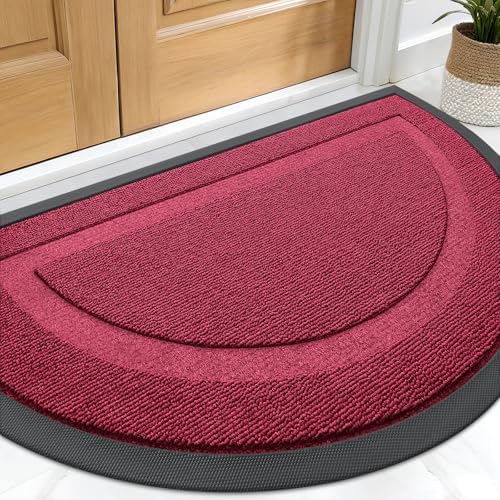 OLANLY Half Circle Front Door Mat Outside 59x34 All-Season Rubber Doormat