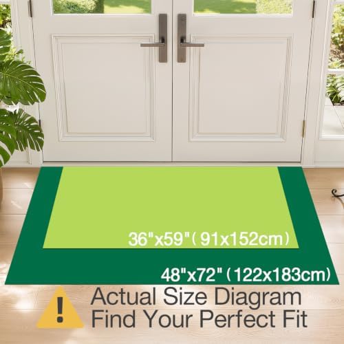 LUMI Washable Indoor Door Mat for Entryway 48x72, Entrance Mat, Deep Gray