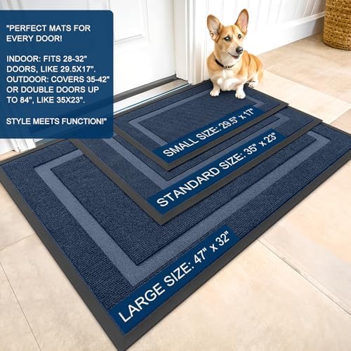 OLANLY Front Door Mat Outside 71x34, All-Season Heavy-Duty Rubber Doormat