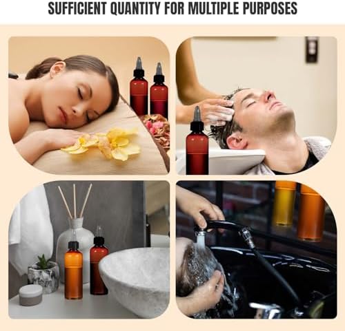 Barydat 12 Pcs 3.4 oz Squeeze Applicator Bottles for Hair Oiling, Amber