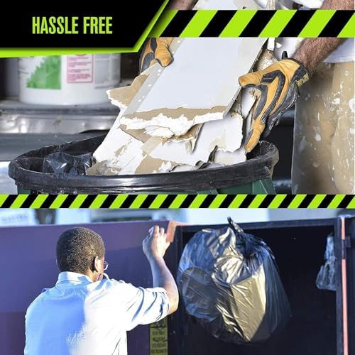 Aluf Plastics RCT-45X Star Sealed Coreless Rolls with E-Z Tie Flap Closure, 45 gal, Polyethylene, 40" x 46", Black (Pack of 400)