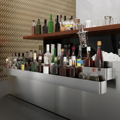72 in. Double Tier Stainless Steel Speed Rail Rack for Commercial Bars, NSF
