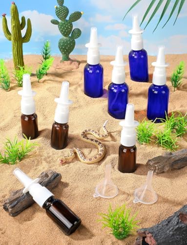 10 Pcs Nasal Spray Bottle Glass Empty Refillable