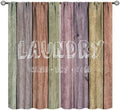 JESTRONRY Laundry Room Theme Curtains,Wash Dry Fold Colorful Wood Plank Print Fabric Window Treatment for Living Room Kitchen Bathroom Home Decor Curtain Drapes 42x63 Inch Blackout