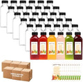 BAKHUK 708pcs 12oz Empty Plastic Juice Bottles with Caps, Sticker Labels