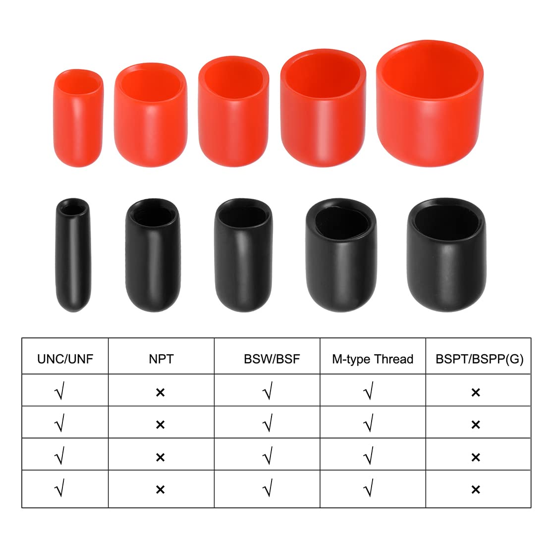 20pcs Rubber End Caps 5 (20 Count)