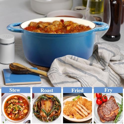 5 QT Enameled Cast Iron Dutch Oven with Self-Basting Lid
