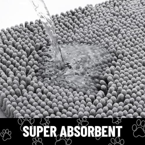 Smiry Dog Door Mat for Muddy Paws, Absorbent Non Slip Dirt Trapper, 40x32