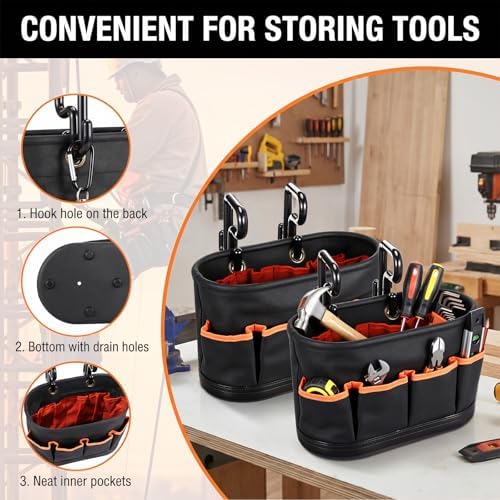 Bucket Truck Accessories, Tool Bag Organizer with 2 Hook, 1 Pcs
