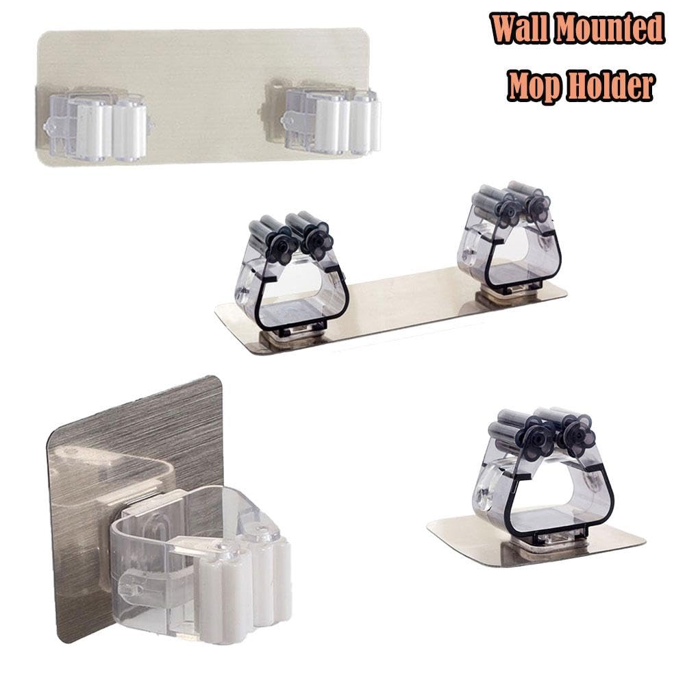 3 Pcs Broom and Mop Grippers Wall Hook Self (3 Count)