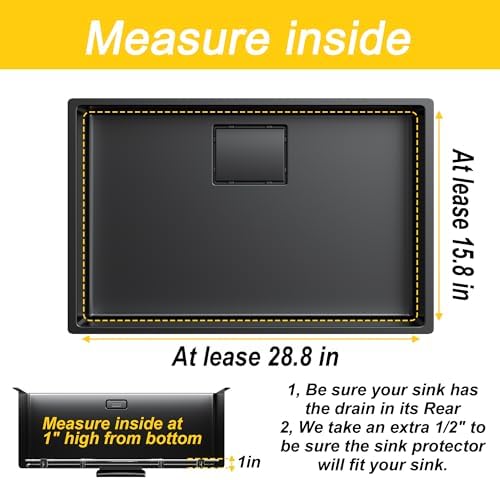 Large Sink Rack,Stainless Steel Sink Protector for Kitchen Sink,28.3"L×15.3"W,Sink Grid for Bottom of Sink,Metal Sink Grate with Rear Drain,1 pack