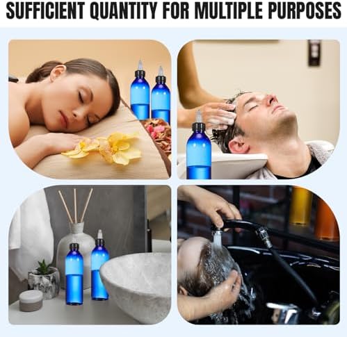 Barydat 12 Pcs 8 oz Squeeze Applicator Bottles for Hair Oiling, Blue