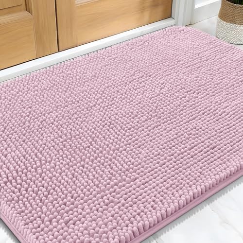 OLANLY Dog Door Mat for Muddy Paws 34x21, Super Absorbent Chenille Mud Mat
