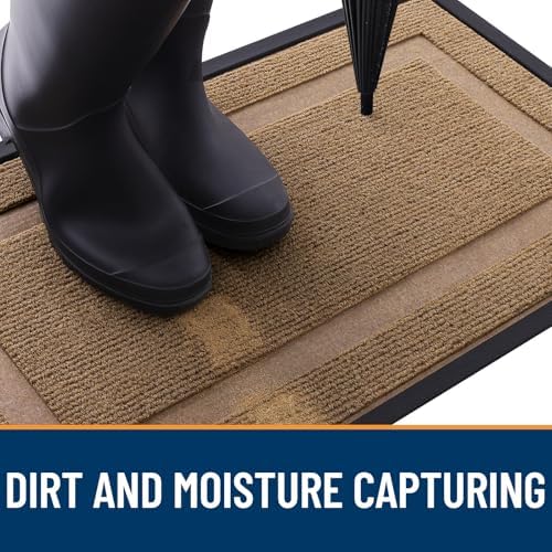 OLANLY Front Door Mat Outside 47x34, All-Season Heavy-Duty Rubber Doormat