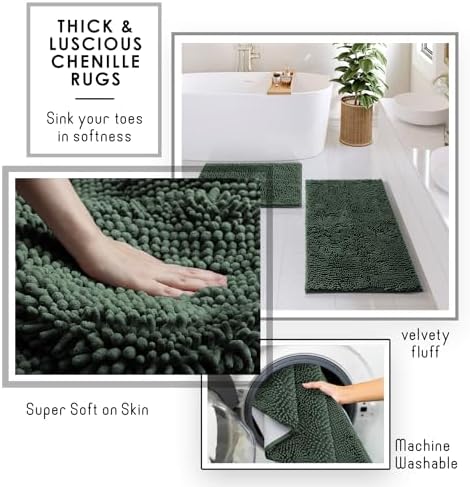 Clara Clark Bathroom Set, Bathroom Sets with Shower Curtain and Rugs