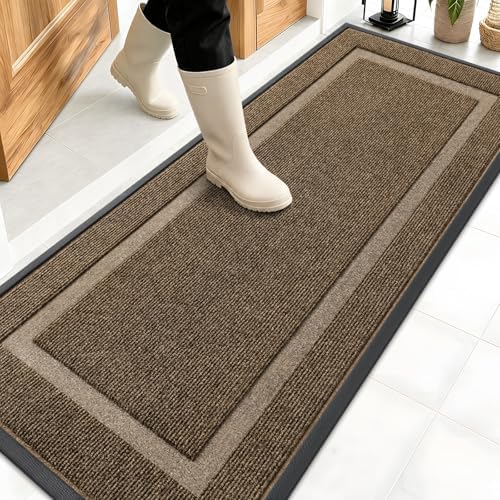 OLANLY Front Door Mat Outside 59x20, All-Season Heavy-Duty Rubber Doormat
