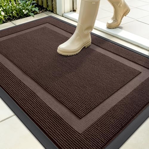 OLANLY Front Door Mat Outside 35x30, All-Season Heavy-Duty Rubber Doormat