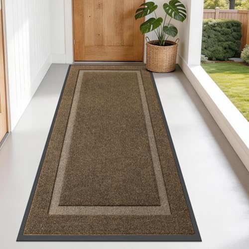 OLANLY Front Door Mat Outside 71x30, All-Season Heavy-Duty Rubber Doormat