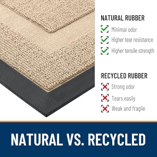 OLANLY Front Door Mat Outside 59x34, All-Season Heavy-Duty Rubber Doormat