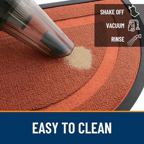 OLANLY Half Circle Front Door Mat Outside 59x34 All-Season Rubber Doormat