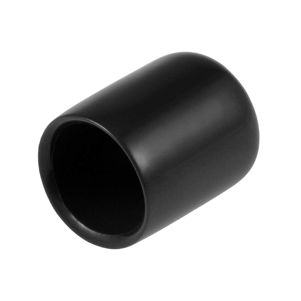 20pcs Rubber End Caps 14mm ID Vinyl Round Tube Bolt Cap Cover Thread Protectors Black (20 Count)