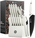 ASETY Kitchen Knife Set with Block 15 PCS, Dishwasher Safe Kitchen Knives