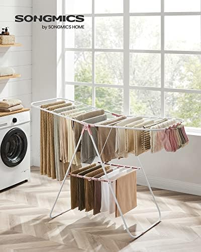 SONGMICS Clothes Drying Rack, Foldable Space-Saving Laundry Drying Rack