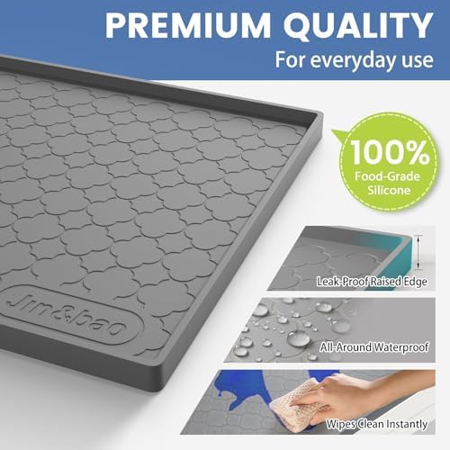 Jin&Bao Under Sink Mat 28" x 22" Waterproof Silicone Cabinet Kitchen Liner
