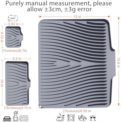 Silicone Dish Drying Mat for Kitchen counter