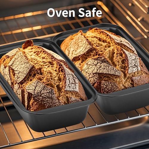 Novery 2PCS 8"x4" Non-Stick Carbon Steel Loaf Bread Baking Pans