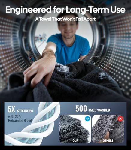 Wigoo Microfiber Car Drying Towel for Detailing, Cars, SUV, Truck (3 Sizes)