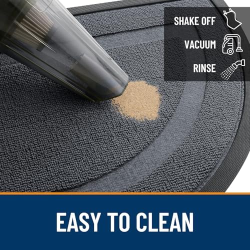 OLANLY Half Circle Front Door Mat Outside 29.5x17 All-Season Rubber Doormat
