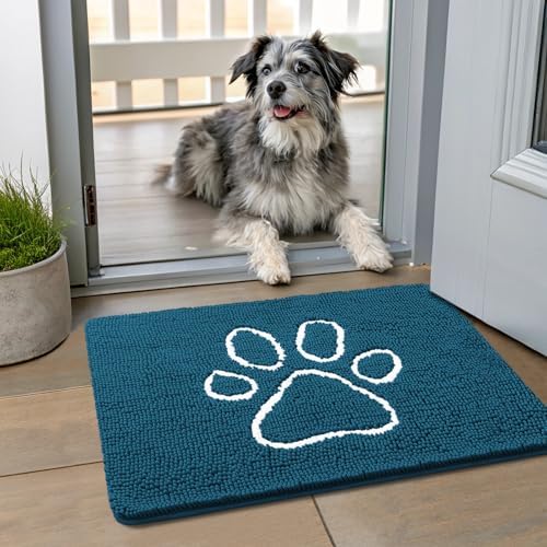 Smiry Dog Door Mat for Muddy Paws, Absorbent Non Slip Dirt Trapper, 24x16