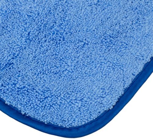 Maxshine 12 Pack Microfiber Towel - Zero Crazy Edgeless (380GSM), Blue with Black Border, 16”x24” - Professional Rinse-Free, Scratch-Free Drying Towels for Cars - Car Detailing