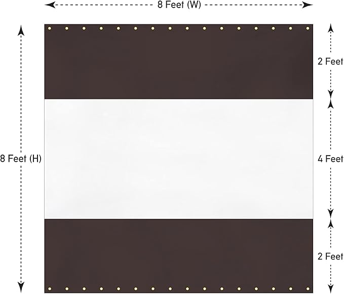 Covers & All Outdoor Clear Panel Curtain, 12 oz Vinyl Outdoor Curtains for Patio, Weather Resistant Waterproof Tarp with Brass Grommets for Pergola, Porch, Gazebos, Balcony (8'H x 8'W Feet, Coffee)