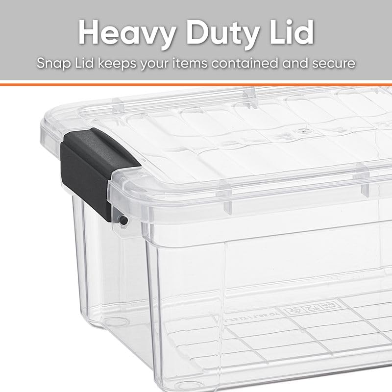 3.4 Quart Clear Plastic Storage Boxes with Lids (6 Count)