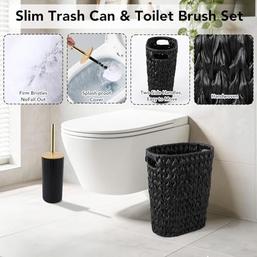 Bathroom Accessory Set, 25Pcs Bath Set with 4 Gallon Wicker Trash Can,Tray