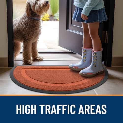 OLANLY Half Circle Front Door Mat Outside 59x34 All-Season Rubber Doormat