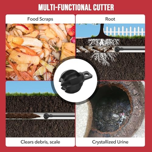 POPULO Root Killer, Drain Snake Attachment, Multi Cutter For 1.5-3'' Pipes